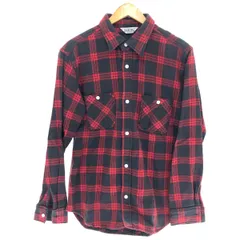 □□70~80s FIVE BROTHER シャツ ネルシャツ SIZE XL チェック 古着 レッド×ブラック