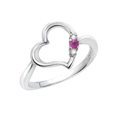 [シアーズ]リング 指輪 レディース シルバー925 シルバー オープンハート ダイヤモンド 7月 誕生石