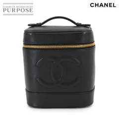 新品同様 シャネル CHANEL バニティ ハンド バッグ キャビアスキン レザー ブラック A01998 ココマーク ゴールド 金具 Vanity Bag 90300604