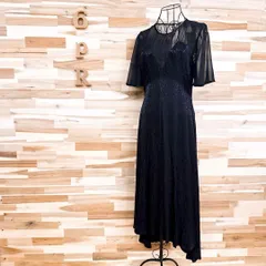 未使用【ザラ】透け感 アニマル柄 レオパード 切り替え ロング ワンピース S黒