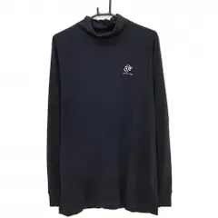 【美品】ゾーイ 長袖ハイネックシャツ ネイビー ロゴ刺しゅう 微起毛 メンズ 3(L) ゴルフウェア ZOY