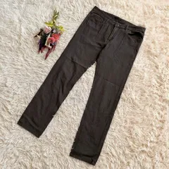 フォロワー限定お得なクーポン配布中！ 『UNIQLO』ユニクロ　カジュアルパンツ　ジーパン　ジーンズ　デニムパンツ　UNIQLOJEANS　千鳥格子　ストレート　綿　コットン　グレー(L)