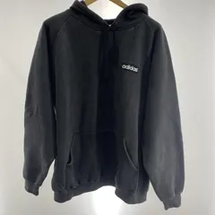 【中古】オールドADIDAS 万国旗タグ USA製 パーカー サイズXXL 黒 アディダス[91]