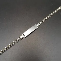 Krementz IDタグ あずきチェーン 925 シルバー ヴィンテージ ブレスレット 銀 装飾なし k華奢 シンプル スタイリッシュ Y24-J