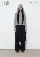 馬狼照英配送) BOHEMSEO ボヘミアンソウル ソフト カウル WHO Tシャツ メランジュグレー