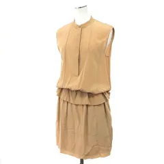 Chloe クロエ ノースリーブワンピース サイズ:34 シルク100％/パーティ/ハーフボタン/フリル    ベージュ レディース / 243001003297