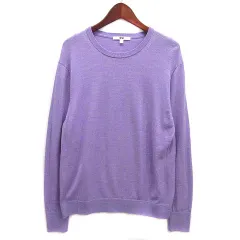 ユニクロ UNIQLO エクストラファインメリノ クルーネック セーター 長袖 ニット パープル 紫 XL 450509