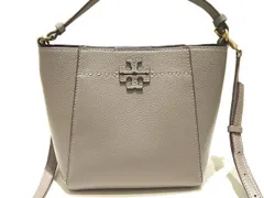 まだ美品 トリーバーチ マックグロー スモールバケット 2WAY ショルダーバッグ ☆ 74956 グレージュ系 レザー TORY BURCH MCGRAW ▼7K