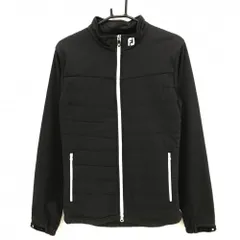 【美品】フットジョイ 切替中綿ジャケット 黒×白 身頃中綿 ダブルジップ メンズ M ゴルフウェア FootJoy