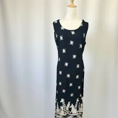 USA製 DRESS BARN レーヨン マキシワンピース アニマル柄 花柄 ブラック ノースリーブ 90s