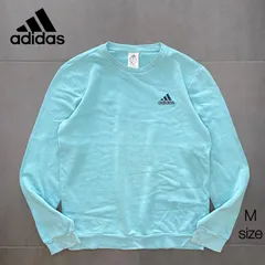 adidas アディダス　ワンポイント刺繍ロゴ　 クルーネック スウェット トレーナー　Mサイズ