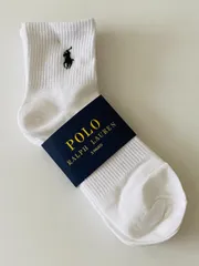 POLO 新品　フリーサイズ ラルフローレンソックス3足組 ホワイト