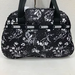 6045　LeSportsac　レスポートサック　トートバッグ　 肩がけ　花柄　総柄　ブラック系　黒系　 ナイロン　軽量　レディース