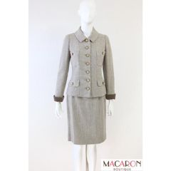 未使用*FOXEY*フォクシー　ロングカーディガン　グレージュ　カシミヤ×シルク FOXEY フォクシー Wing Collar long Cardigan ロングカーディガン 長袖