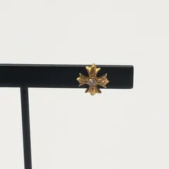 【中古品】CHROME HEARTS クロムハーツ 22K No2 CH PLS 1DIA 22K ゴールド CHプラス スタッドピアス 1ダイヤ アクセサリー 【190-250816-kk-03-tei】