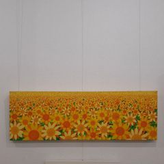 ハッピーあっぷるちゃん 油絵 画家 小楠アキコ作品 20×20cm キャンバス