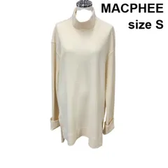 ■ マカフィー MACPHEE セーター 長袖 ロング ニットトップス 袖口リブ スタンドカラー チュニック丈 ウール100％ S 7号 レディース H5Y072