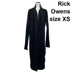 ◆ リックオウエンス Rick Owens ロングカーディガン 長袖 オープンフロント ショールカラー 黒 カシミア100％ XS 5号 レディース S5X366のサムネイル