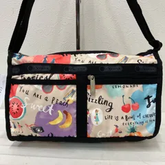 6046　LeSportsac　レスポートサック　ショルダーバッグ　 斜めがけ　総柄　フルーツ　ナイロン　軽量　 レディース