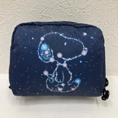 5914　LeSportsac レスポートサック　ポーチ　SNOOPY　スヌーピー　PEANUT　ピーナッツ　コラボ　スヌーピースターズ　stars　レディース　軽量　星空　夜空　星座　ギャラクシー　ネイビー　紺　ラメ