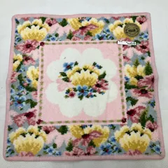 5705　FEILER フェイラー　スウィートクロッカス　ハンカチ　タオルハンカチ　シール付き　タグ付き　ピンク　花柄　フラワー　大判　レディース　きれいめ