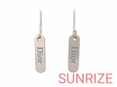 Christian Dior クリスチャン ディオール ロゴプレート フックピアス【T356】