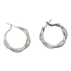 ツイスト　フープピアス　シルバー【両耳セット】