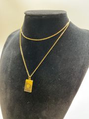 247ヴィンテージ ジバンシー ゴールド 四角形ペンダント ネックレス 