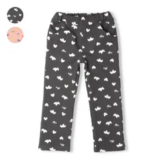 moujonjon ハート総柄ストレッチミニ裏毛ロングパンツ　m65049