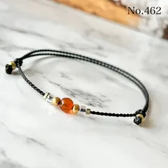 462 カーネリアン　天然石　ブレスレット　ハンドメイド　シンプル　お守り