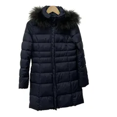 INDIVI(インディビ) ダウンコート サイズ36 S レディース - ネイビー 長袖/ジップアップ/ファー着脱可/フード着脱可/冬