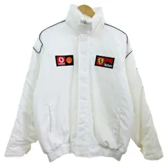 フェラーリ F1 レーシングジャケット 中綿ブルゾン ロゴ刺繍 L 白 1112