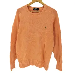 ポロバイラルフローレン Polo by RALPH LAUREN ポニー刺繍 プルオーバー コットン ニット セーター サーモンピンク メンズ import：L 