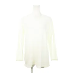 サマンサモスモス SM2 blue カットソー ワッフル ラウンドネック 長袖 ストレッチ 無地 シンプル F 白 クリーム /AH23