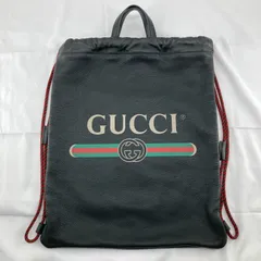 GUCCI（グッチ）　ヴィンテージロゴ　ドローストリング　バックパック　リュック　494053　ブラック