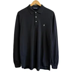 POLO GOLF ポロゴルフ RALPH LAUREN  ラルフローレン ポロシャツ 長袖 ワンポイントロゴ 刺繍 黒 ブラック Mサイズ No.L238