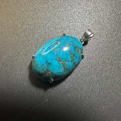 【vintage】ターコイズ　ペンダントトップ　シルバー製台座