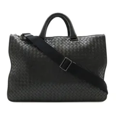 BOTTEGA VENETA ボッテガ ヴェネタ ボッテガベネタ イントレチャート ビジネスバッグ ブリーフケース 2WAY ショルダーバッグ レザー ブラック 黒