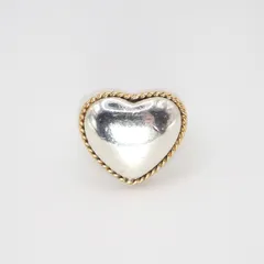 【希少】Tiffany&Co. 約10号 フルハート コンビ リング シルバー925 K18 ティファニー
