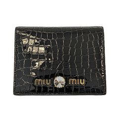 MIU MIU 二つ折り財布 ブラック - メルカリ