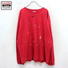 90s vintage NIKE センタースウォッシュ ペイント 長袖Ｔシャツ メンズ 表記XLサイズ