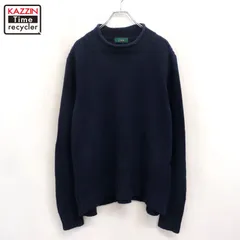 90s vintage J.CREW 無地 ロールネック コットン ニットセーター レディース 表記XLサイズ