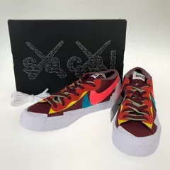 【中古美品】NIKE ナイキ KAWS × SACAI × NIKE DM7901-600 BLAZER LOW TEAM RED スニーカー 赤系  【160-250217-SY-05-iwa】