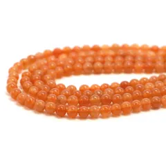 ○1連販売○オレンジアベンチュリン【丸玉】4mm【天然石 ビーズ パワーストーン】