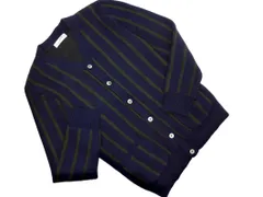 nano universe ナノユニバース ストライプ ニット カーディガン sizeS/紺ｘカーキ ◇■ メンズ