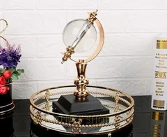 置物 オブジェ 水晶地球儀のオブジェ
