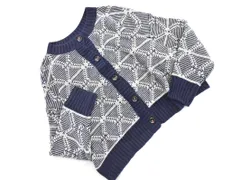 earth music&ecology アースミュージック＆エコロジー カーディガン sizeF/グレーｘ紺 ◇■ レディース