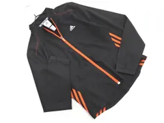 adidas アディダス ジップアップ ジャケット sizeM/黒ｘオレンジ ◇■ レディース