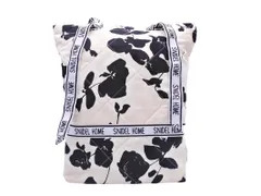 snidel スナイデル HOME ホーム キルティング 花柄 トート バッグ 白ｘ黒 ■■ レディース