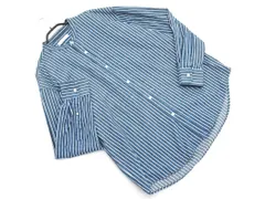 JOURNAL STANDARD ジャーナルスタンダード ストライプ バンドカラー ネル シャツ sizeM/白ｘ紺 ◇■ メンズ